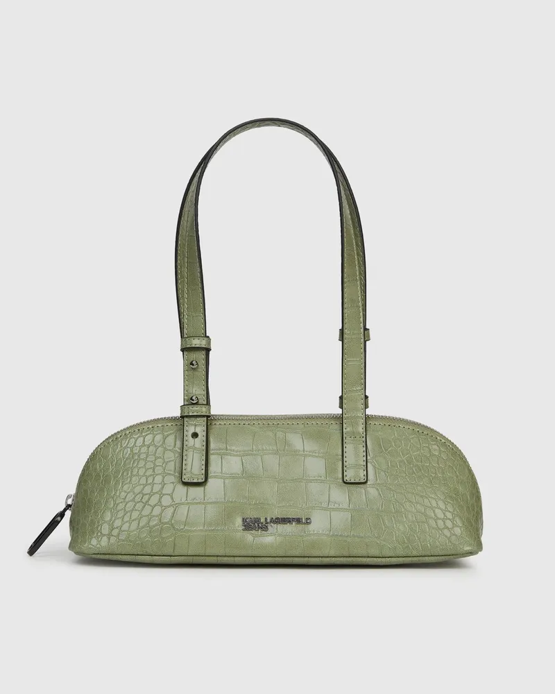 Karl Lagerfeld Längliche Schultertasche In Kroko-optik, Damen, Tee, Größe Tee