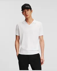 Karl Lagerfeld Poloshirt aus Strick, Mann, Weiss Weiss