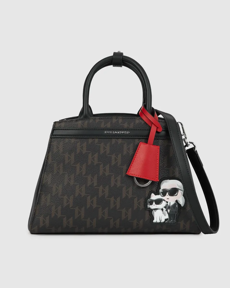 Karl Lagerfeld Ikon Monogram Kleine Tote Bag, Damen, Zeder, Größe Zeder
