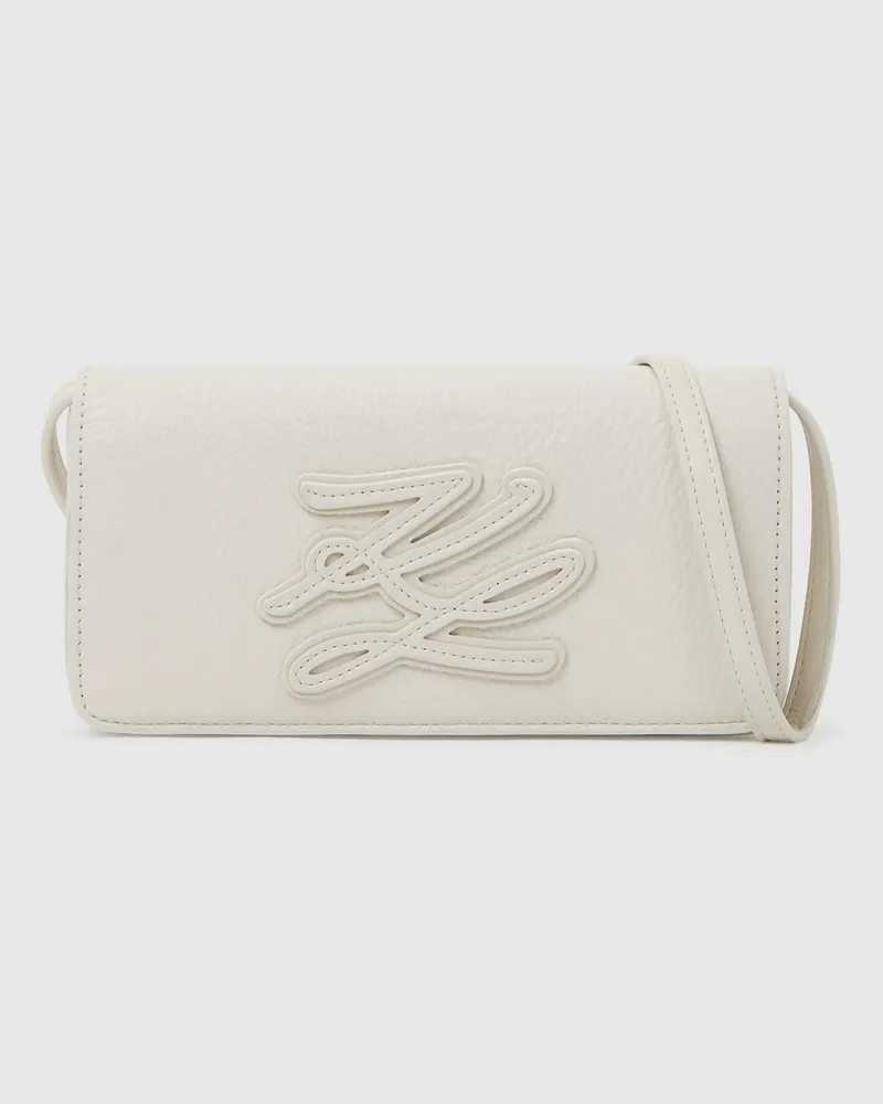 Karl Lagerfeld K/autograph Aufnäher Mini-umhängetasche, Damen, Off White, Größe Off