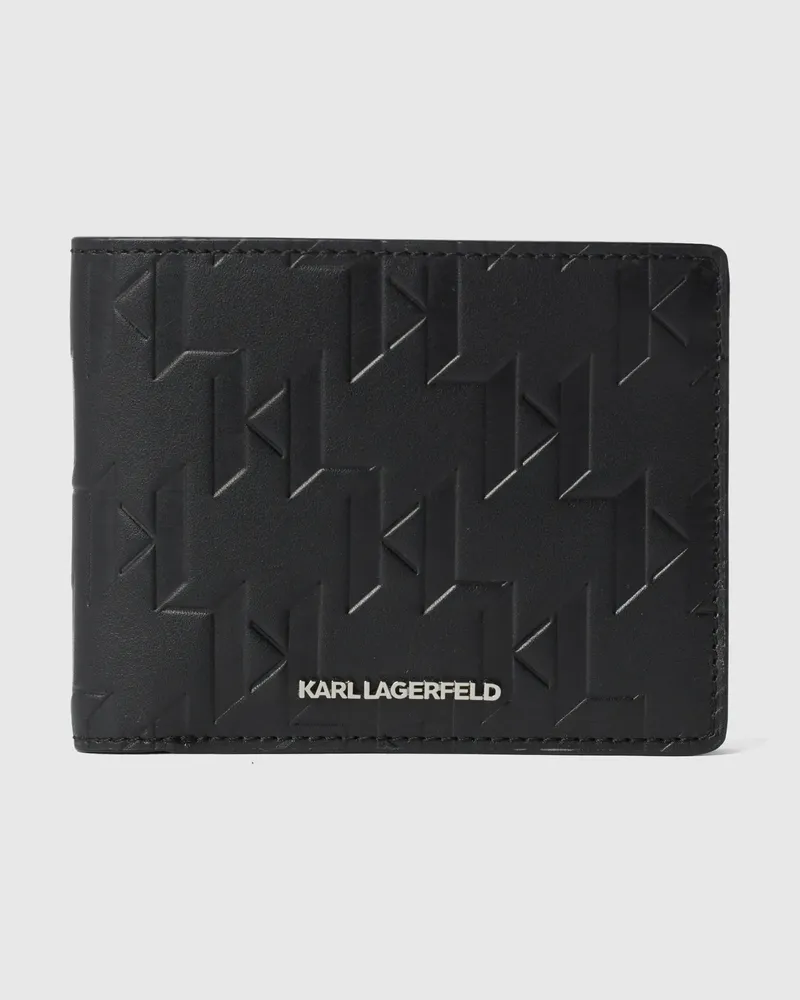 Karl Lagerfeld K/loom Faltportemonnaie Aus Leder, Herren, Schwarz, Größe Schwarz