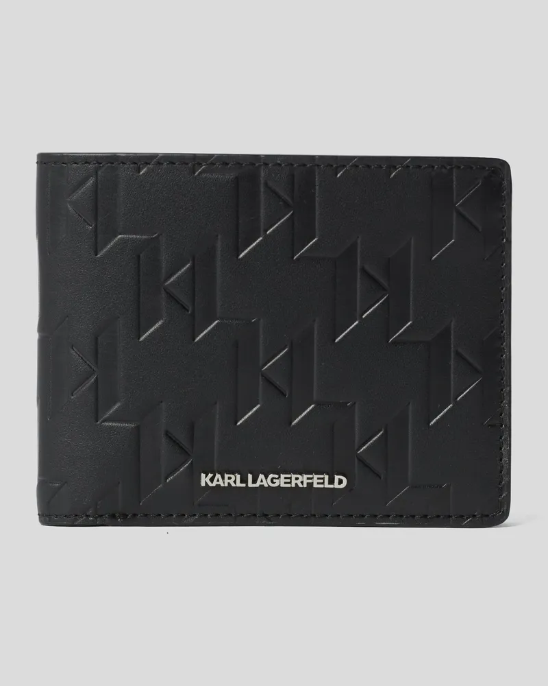 Karl Lagerfeld K/loom Faltportemonnaie Aus Leder, Herren, Schwarz, Größe Schwarz