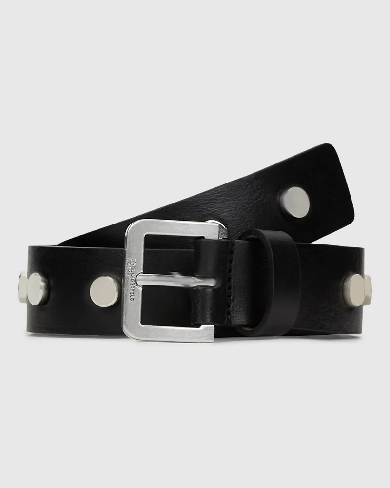Karl Lagerfeld Ledergürtel Mit Nieten, Damen, Schwarz, Größe Schwarz