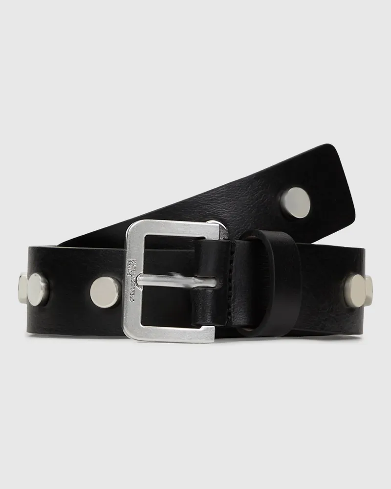 Karl Lagerfeld Ledergürtel Mit Nieten, Damen, Schwarz, Größe Schwarz