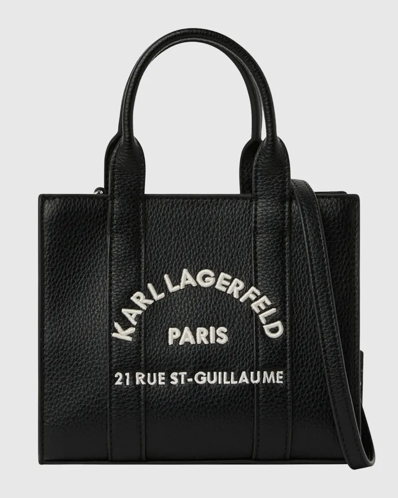 Karl Lagerfeld Rue St-guillaume Mini-tote-bag, Female, Weiss/schwarz, Size White