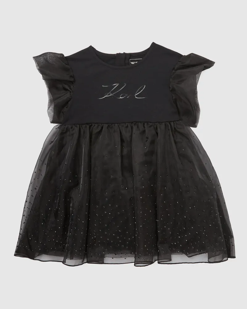 Karl Lagerfeld Baby-strass-netzkleid, Schwarz, Größe Schwarz