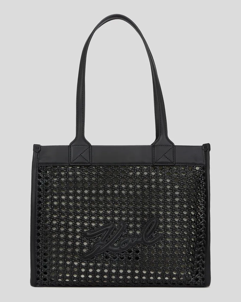 Karl Lagerfeld K/skuare Mittelgrosse Tote-bag, Frau, Schwarz-Nickel, Größe Schwarz-nickel