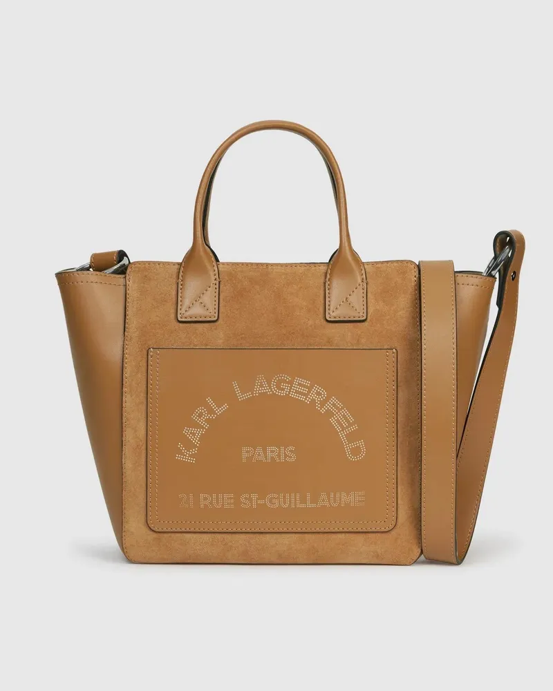 Karl Lagerfeld K/daily Kleine Tote Bag Aus Wildleder, Damen, Karamell, Größe Karamell