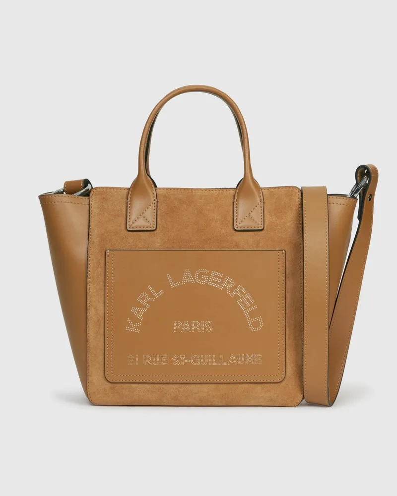 Karl Lagerfeld K/daily Kleine Tote Bag Aus Wildleder, Damen, Karamell, Größe Karamell