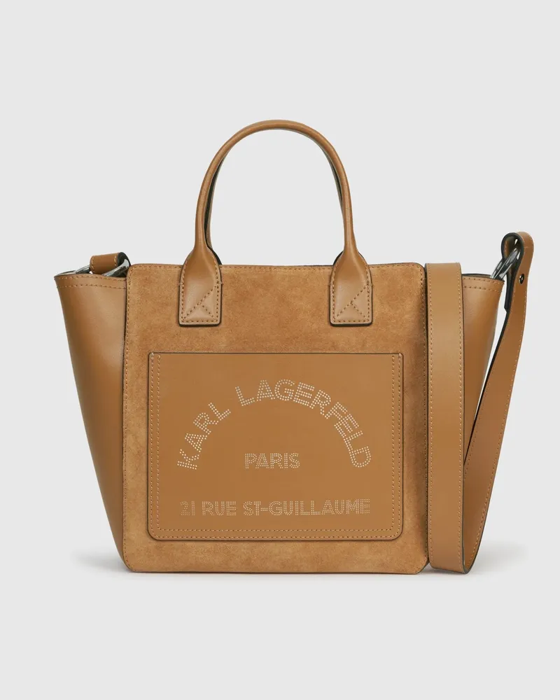 Karl Lagerfeld K/daily Kleine Tote Bag Aus Wildleder, Damen, Karamell, Größe Karamell