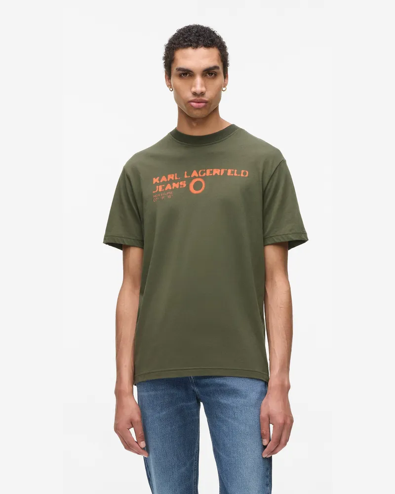 Karl Lagerfeld T-shirt Mit Eclipse-logo, Herren, Waldnacht, Größe Waldnacht