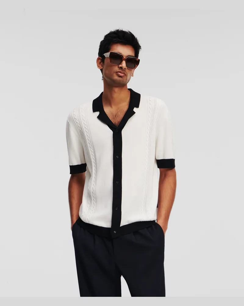 Karl Lagerfeld Kurzärmliges Strickhemd, Mann, Pristine, Größe Pristine