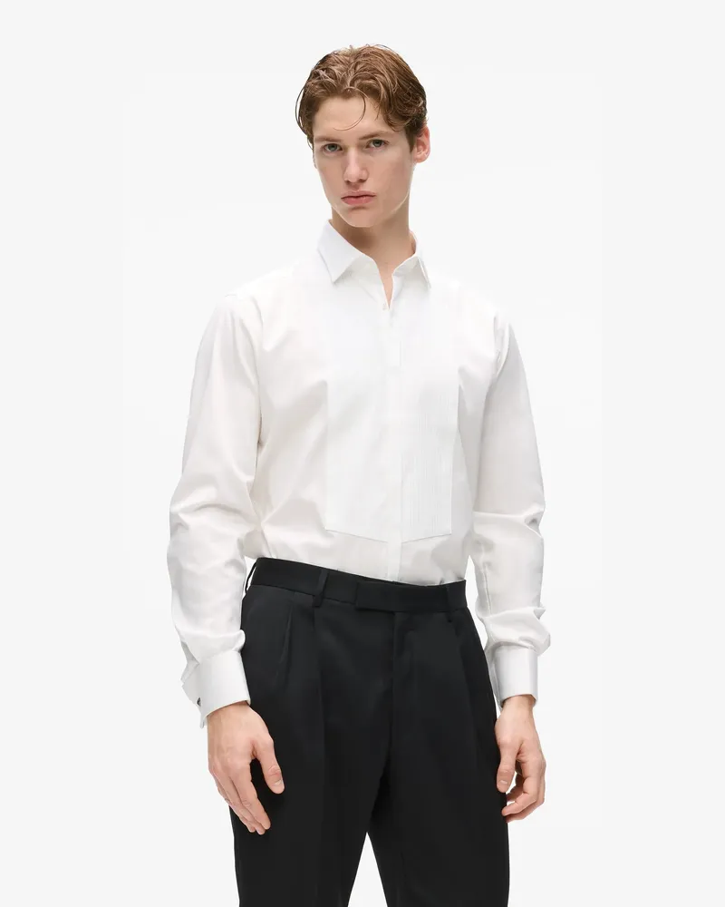 Karl Lagerfeld Kl Studio Hemd Aus Schurwolle, Male, Weiss, Size White