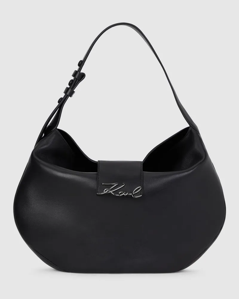 Karl Lagerfeld K/signature Übergroße Mond-tasche, Damen, Schwarz-nickel, Größe Schwarz-nickel