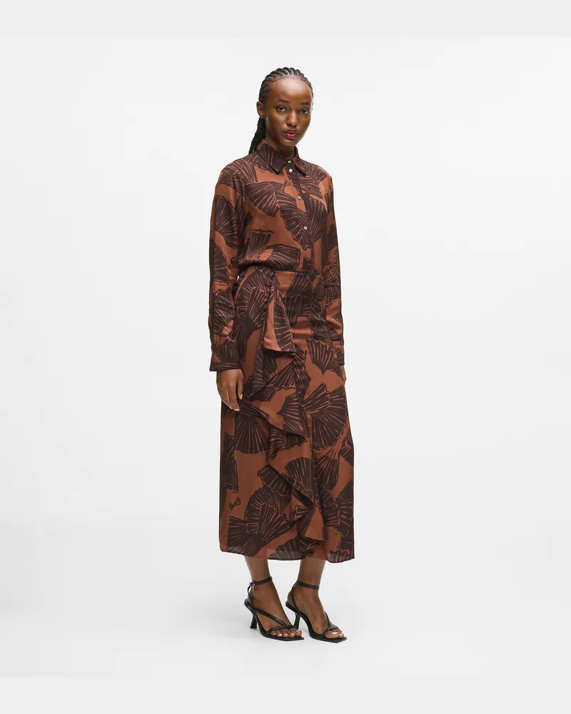 Karl Lagerfeld Rock Mit Fächerprint, Damen, Schwarzbraun, Größe Schwarzbraun