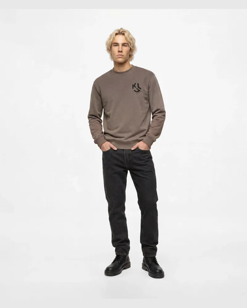 Karl Lagerfeld Sweatshirt Mit Monogramm-patch, Herren, Eisen, Größe Eisen