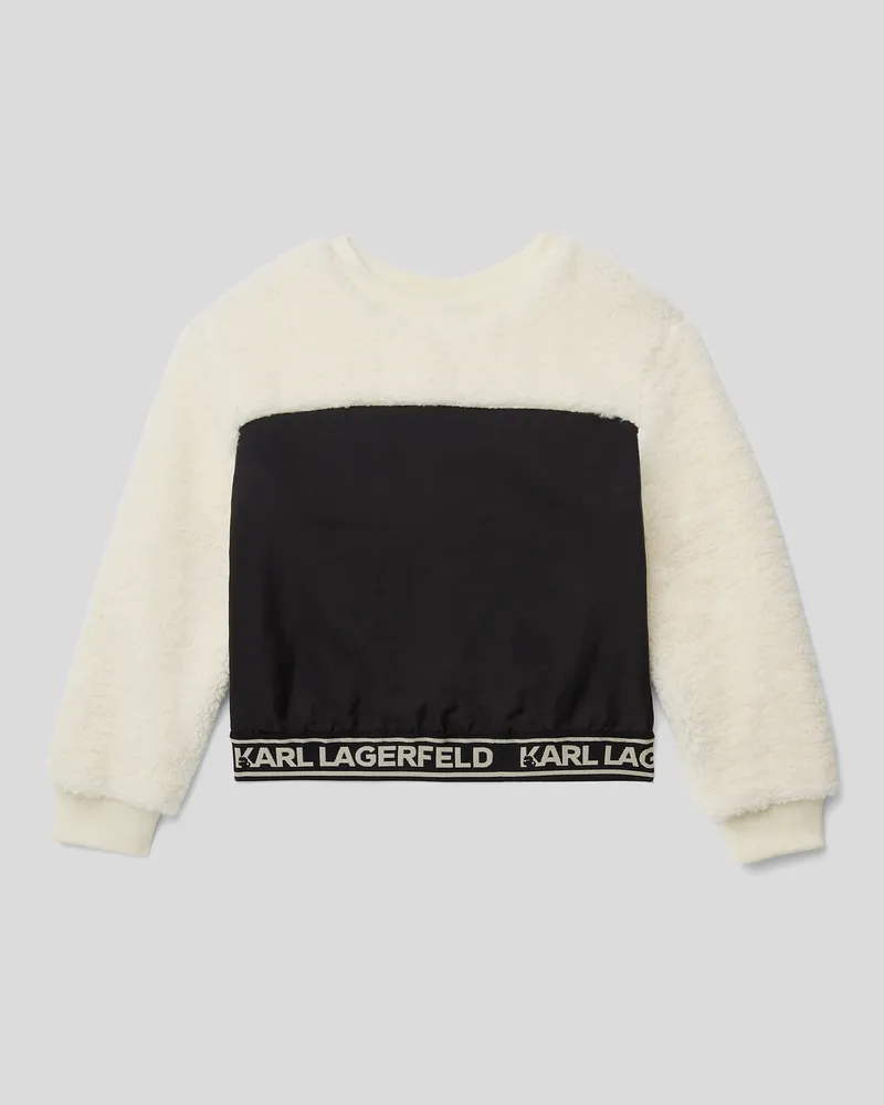 Karl Lagerfeld Sweatshirt Mit Kunstpelz Für Mädchen, unisex, Schwarz/Weiss, Größe Schwarz