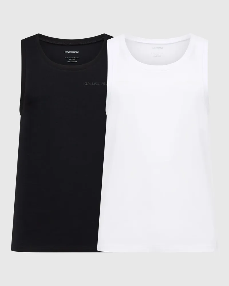Karl Lagerfeld Unterhemd-tanktop Mit Logo – 2er-pack, Male, Weiss/schwarz, Size White
