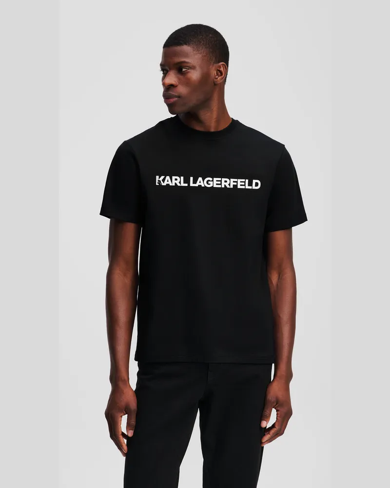 Karl Lagerfeld T-shirt Mit Logo, Mann, Schwarz, Größe Schwarz