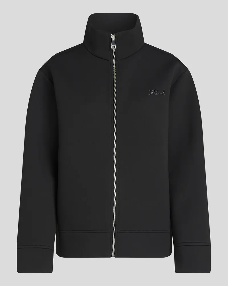 Karl Lagerfeld Sweatshirt Mit Reissverschluss, Frau, Schwarz, Größe Schwarz