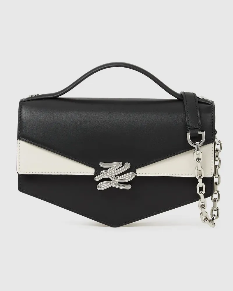 Karl Lagerfeld Kl Studio Autograph Monochrome Umhängetasche, Damen, Schwarz/weiss, Größe Schwarz