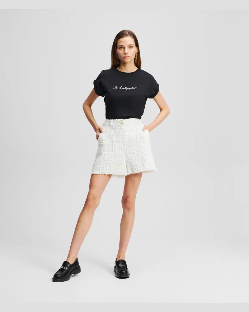 Karl Lagerfeld Karl Essential Bouclé-shorts, Frau, Boucle Kentucky Blau Weiß, Größe Boucle