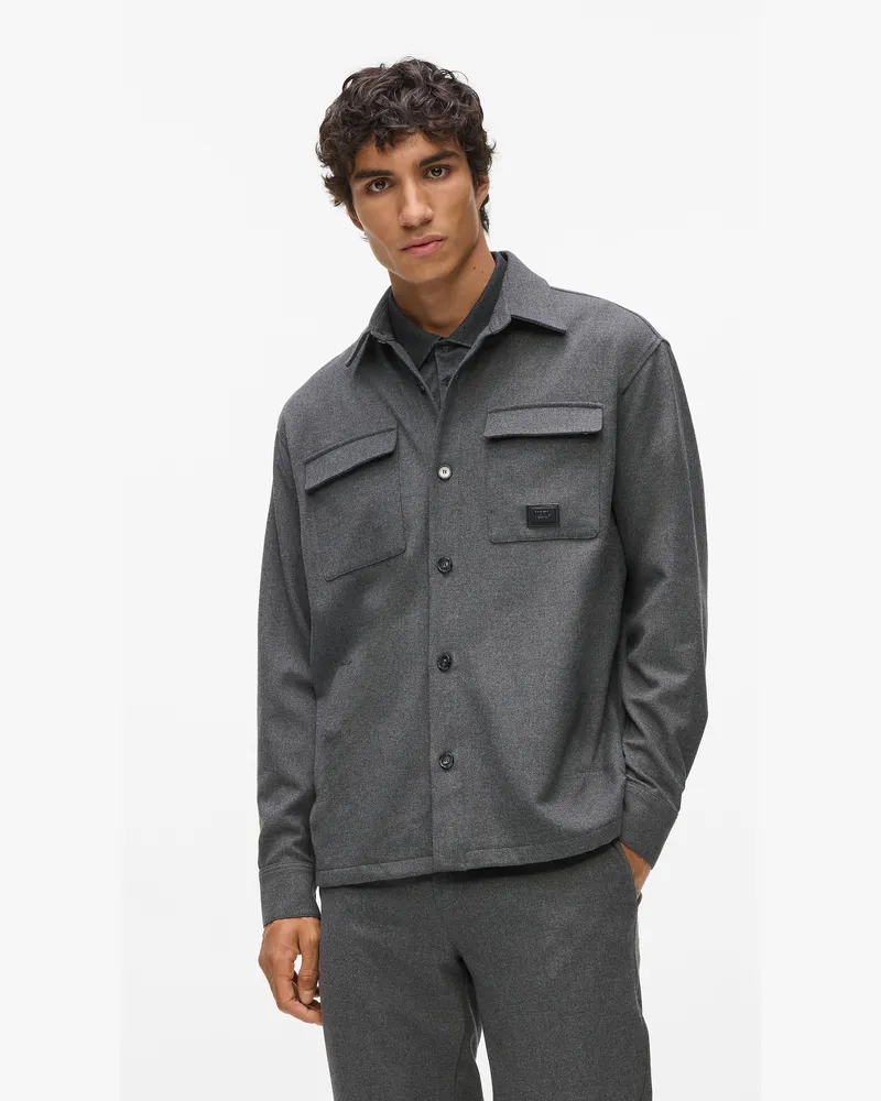 Karl Lagerfeld Overshirt Mit Brusttaschen, Herren, Dunkelgrau, Größe Dunkelgrau