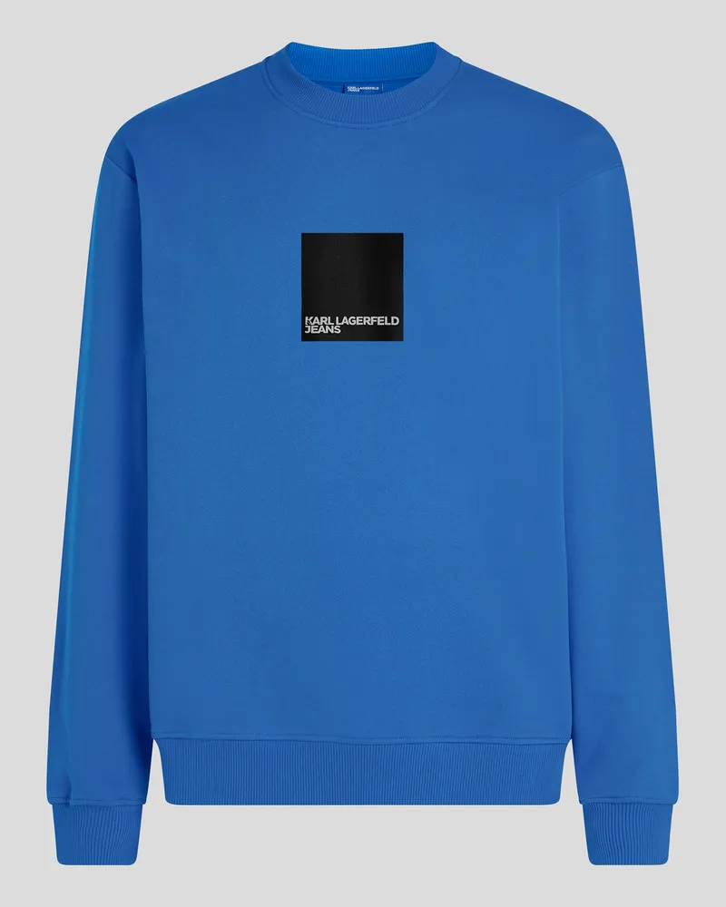 Karl Lagerfeld Sweatshirt Mit Box-logo, Mann, KLJ Blau, Größe Klj