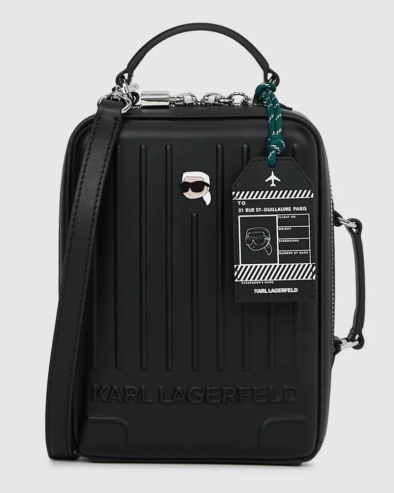 Karl Lagerfeld Ikon Umhängetasche In Kofferform, Damen, Schwarz, Größe Schwarz