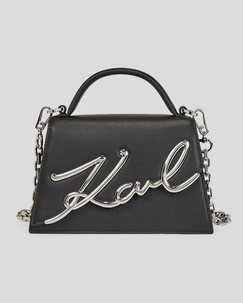 Karl Lagerfeld K/signature Kleine Umhängetasche, Frau, Schwarz-Nickel, Größe Schwarz-nickel