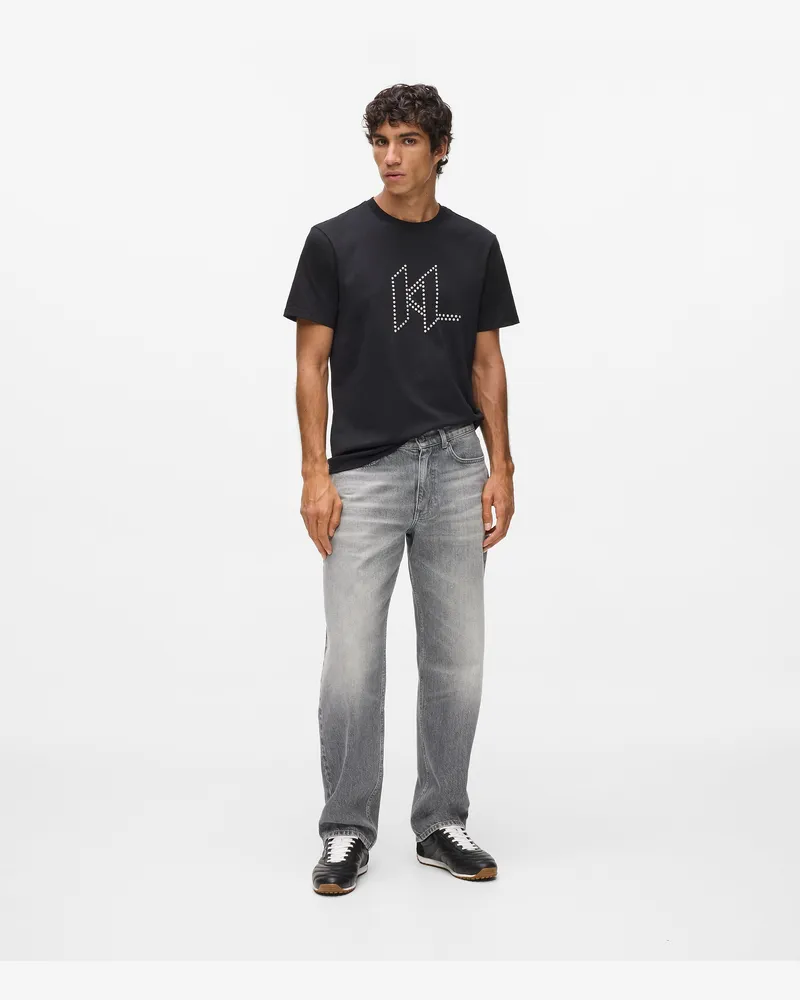 Karl Lagerfeld Gewaschen, Gerade Jeans, Herren, Washed Light Grey, Größe Washed
