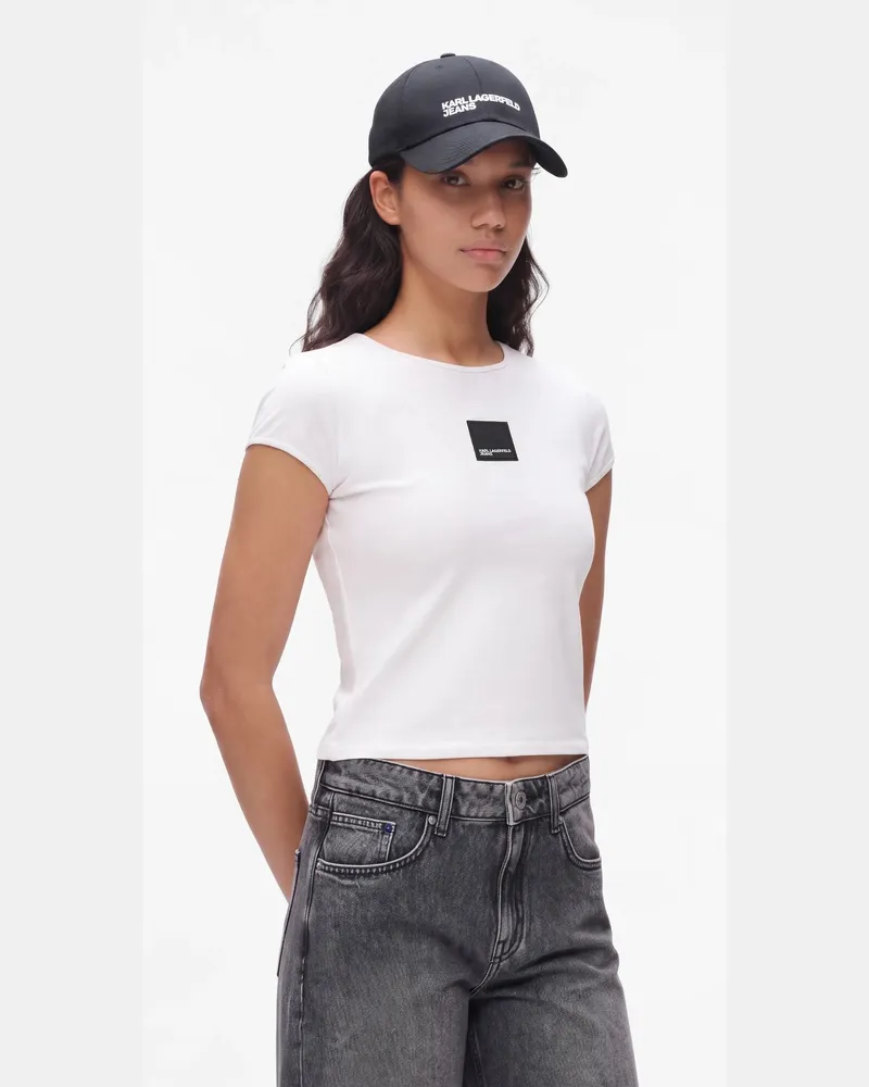Karl Lagerfeld T-shirt Mit Angeschnittenen Ärmeln, Female, Weiss, Size White