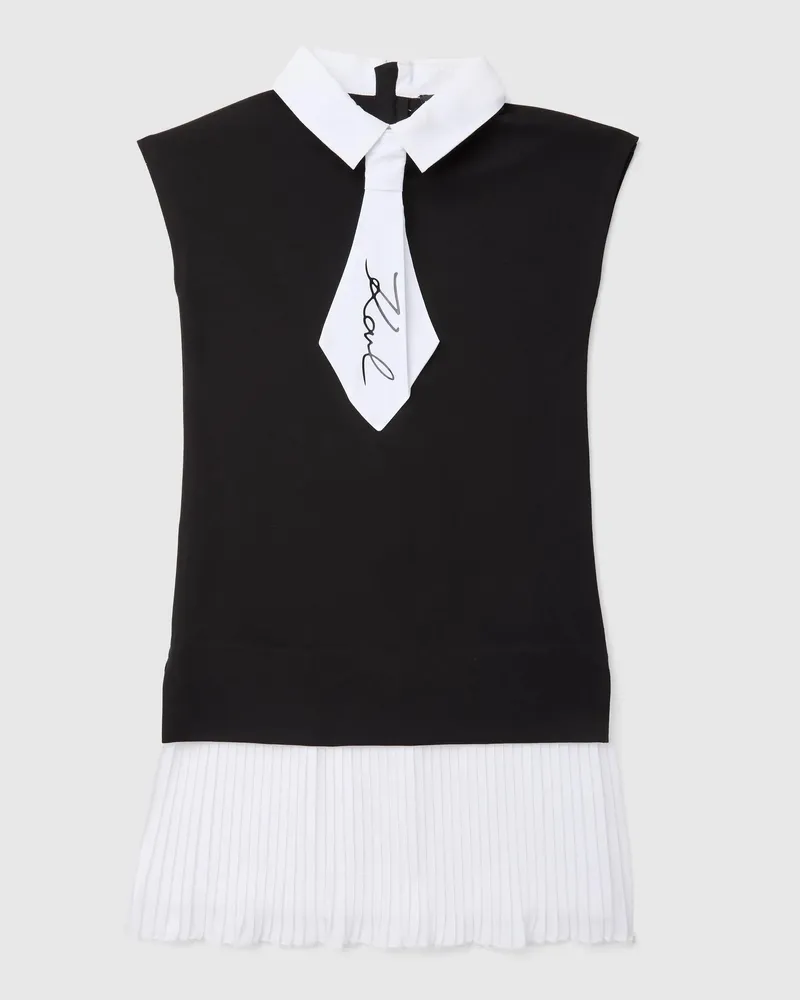 Karl Lagerfeld Kleid Mit Kragen Und Krawatte Für Mädchen, Schwarz/weiss, Größe Schwarz