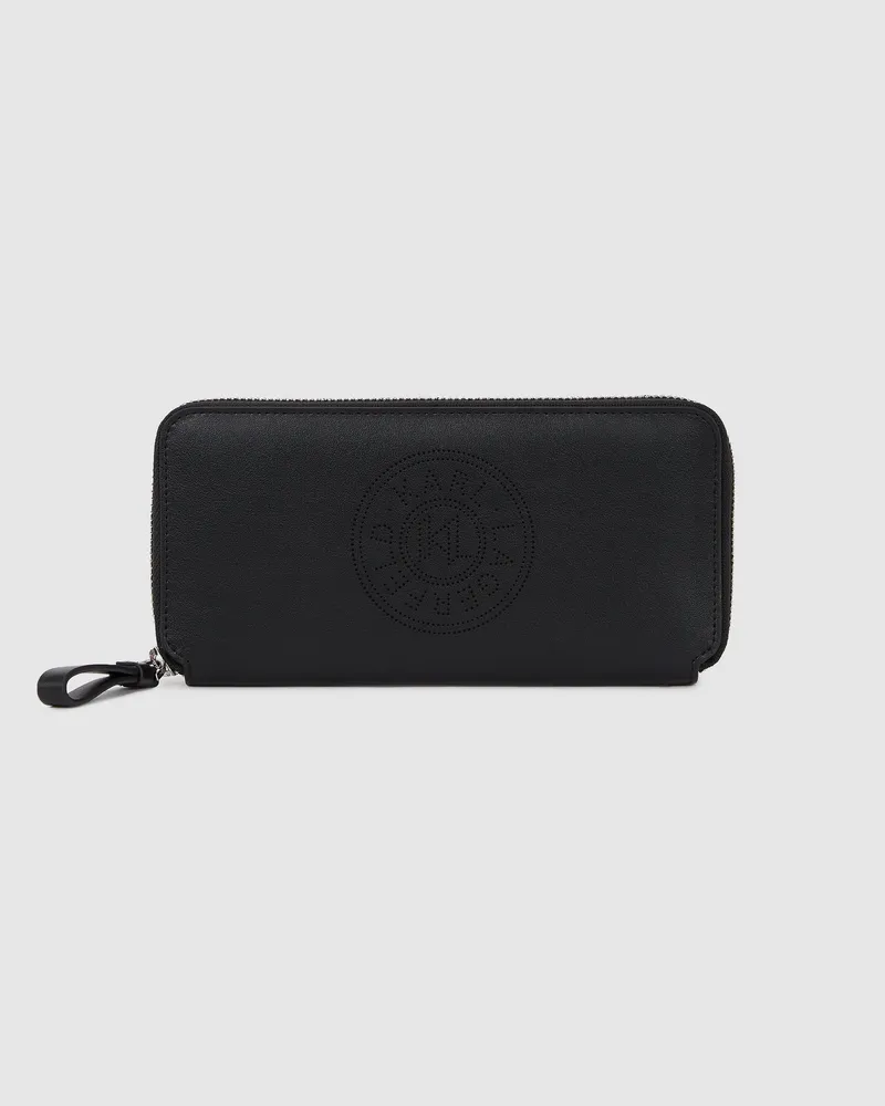 Karl Lagerfeld K/circle Mittelgroße Klapp-geldbörse, Damen, Schwarz, Größe Schwarz