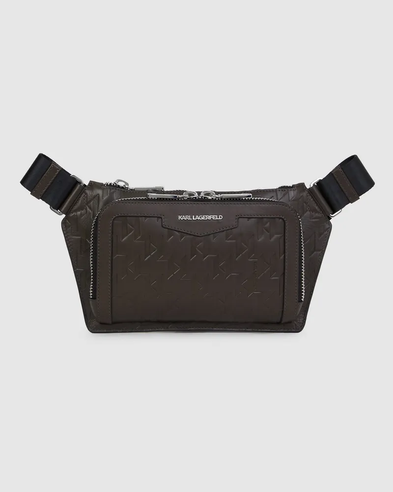 Karl Lagerfeld K/loom Gürteltasche Aus Leder, Herren, Pink Spray, Größe: One Size Pink