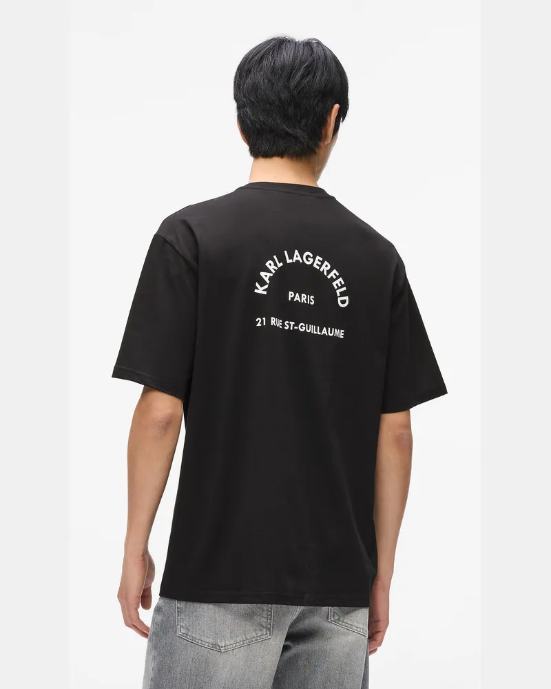 Karl Lagerfeld Lässiges T-shirt Von Rue St-guillaume, Herren, Schwarz, Größe Schwarz