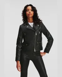 Karl Lagerfeld Biker-jacke aus Leder, Frau, Schwarz Schwarz