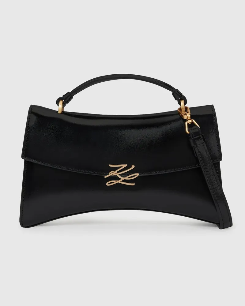 Karl Lagerfeld K/autograph Twist Henkeltasche, Female, Schwarz/gold, Size Black