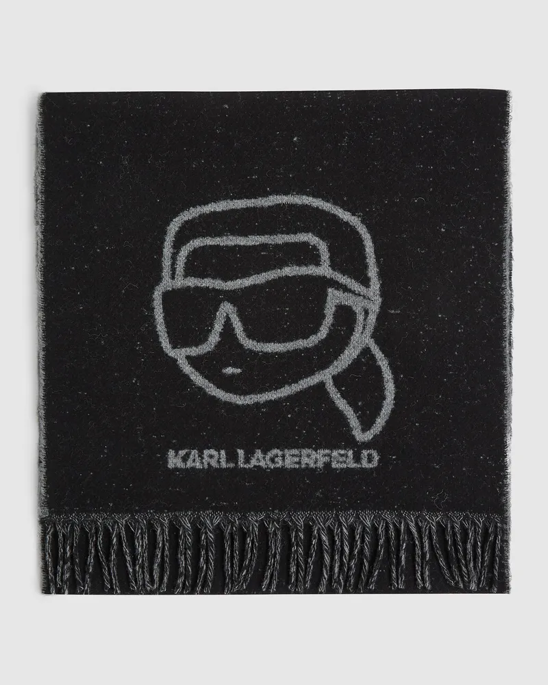 Karl Lagerfeld Ikon Schal, Damen, Schwarz, Größe Schwarz