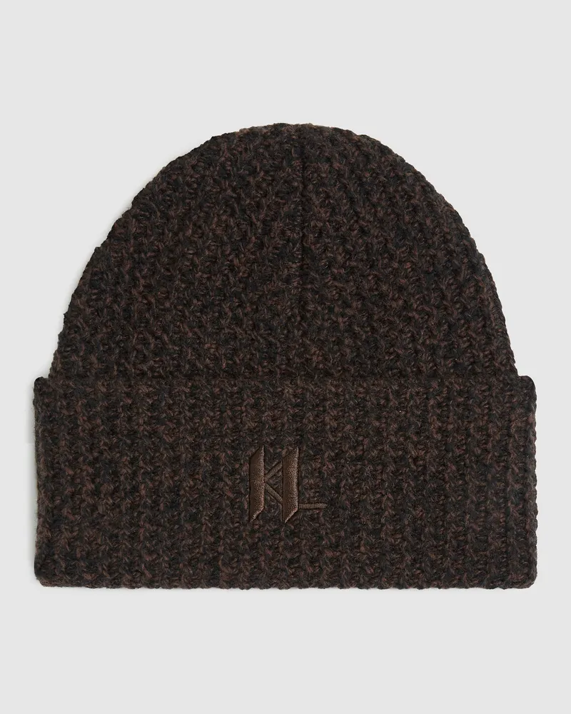 Karl Lagerfeld Mütze Mit K/monogram, Herren, Mokkatasse, Größe Mokkatasse