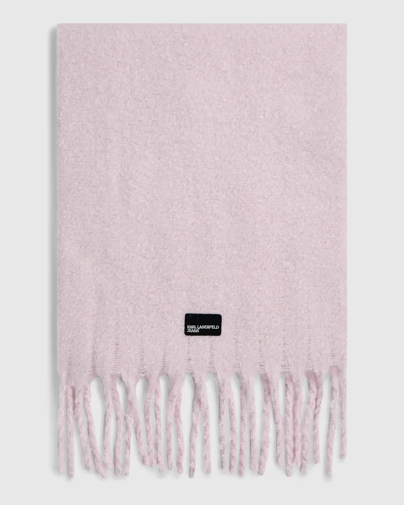 Karl Lagerfeld Flauschiger Fransenschal, Damen, Fliederschnee, Größe Fliederschnee