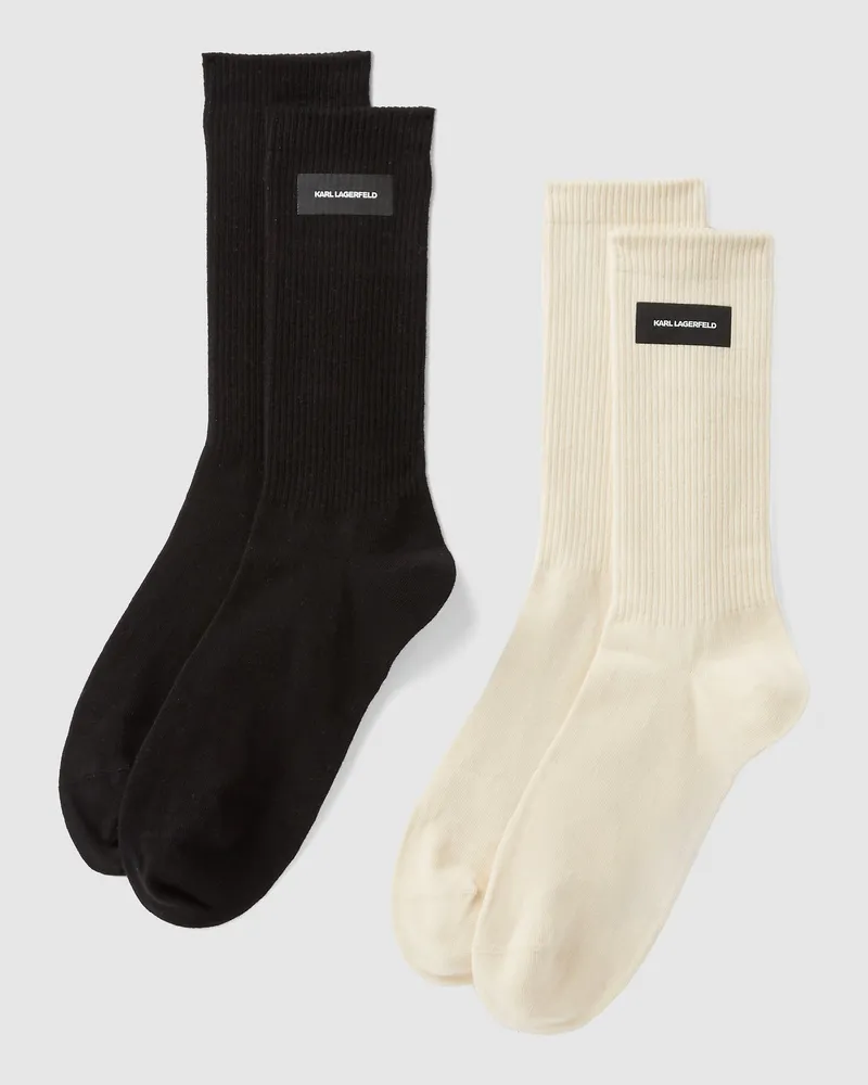 Karl Lagerfeld Socken Mit Logo – 2er-set, Herren, Cannoli Creme-schwarz, Größe Cannoli