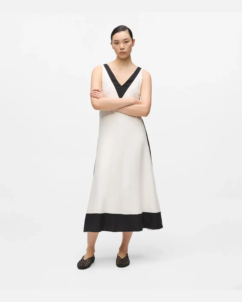 Karl Lagerfeld Monochromes Kleid Aus Leinenmischgewebe, Damen, Pristine, Größe Pristine