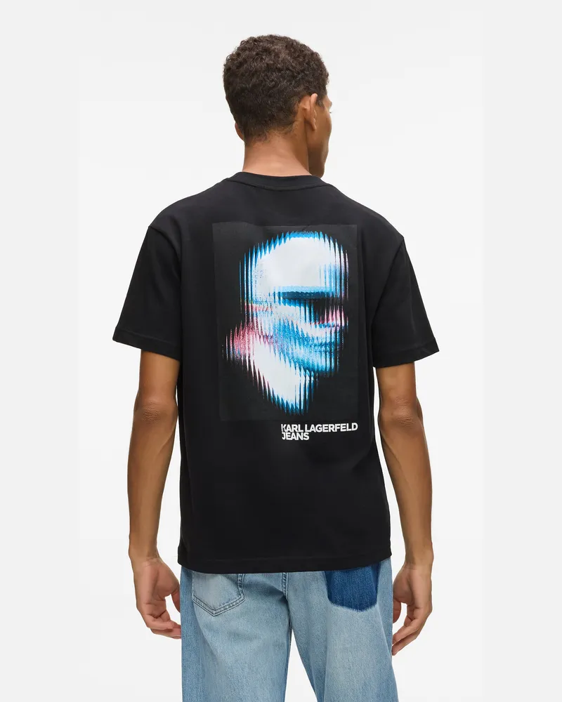 Karl Lagerfeld Digitalisiertes Karl-t-shirt, Herren, Schwarz, Größe Schwarz