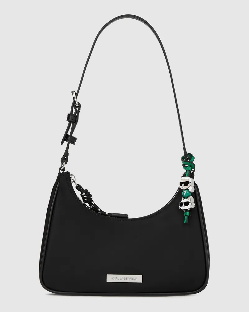 Karl Lagerfeld Ikon Nylon Mini-schultertasche, Damen, Schwarz, Größe Schwarz