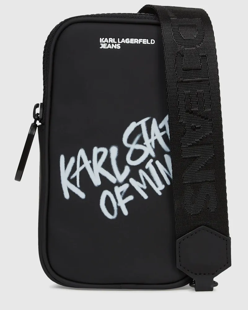 Karl Lagerfeld Beschichtete Handytasche Mit Karl-zitat, Male, Schwarz, Size Black