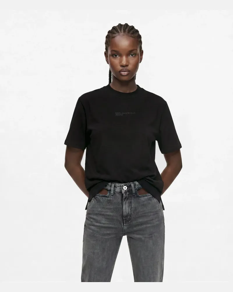 Karl Lagerfeld T-shirt Mit Offenem Rücken, Damen, Schwarz, Größe Schwarz