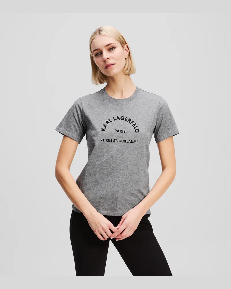 Karl Lagerfeld Rue St-guillaume T-shirt, Frau, Hellgrau Mel, Größe Hellgrau