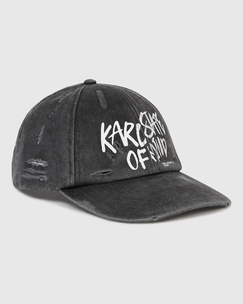 Karl Lagerfeld Kappe Mit Karl-zitat Und Waschung, Damen, Schwarz, Größe Schwarz