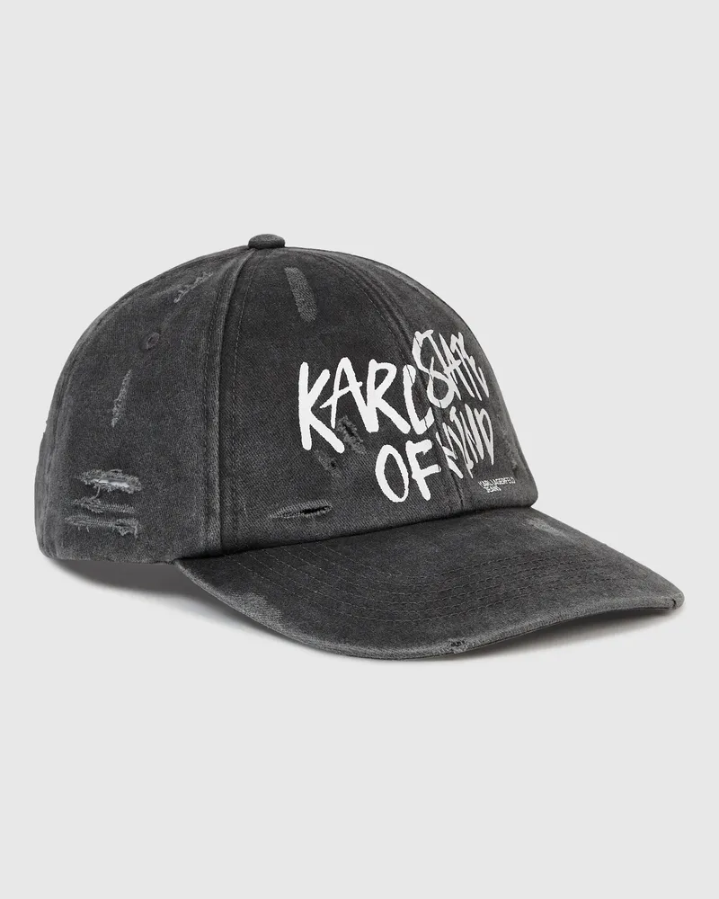 Karl Lagerfeld Kappe Mit Karl-zitat Und Waschung, Damen, Schwarz, Größe Schwarz